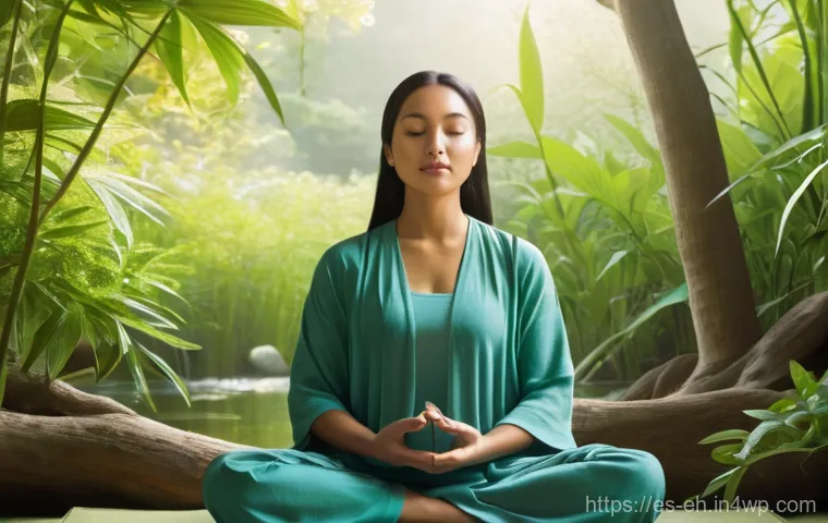 감정 조절과 뇌 건강 - **Prompt:** "A serene, balanced adult, gender-neutral, dressed in comfortable, modest, loose-fitting...