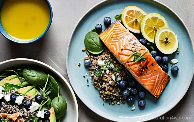 생리학적 관점에서 본 뇌 건강 - Image Prompt 1: The Nourished Mind - A Mediterranean Feast for the Brain**