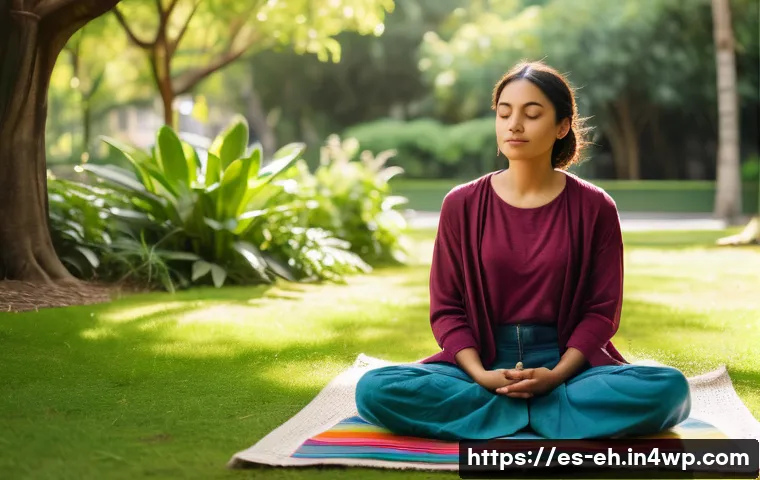 부정적인 사고와 뇌 건강의 상관관계 - A detailed, realistic illustration of a young Hispanic woman practicing mindfulness meditation in a ...